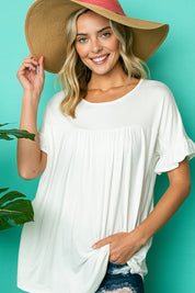 Women's Ruffled Short Sleeve Baby Doll Top