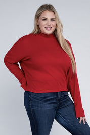 Plus Size Casual Drop Shoulder Long Sleeve Top