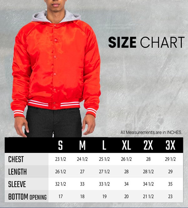 Men's Satin Varsity Bomber Jacket