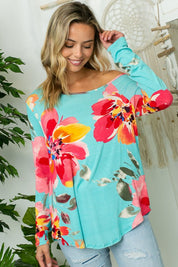 Women's Floral One Shoulder Top