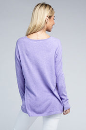 Women's Relaxed Viscose Sweater with Front Pockets