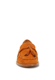 Men's Casual Suede Loafers with Tassel Detail