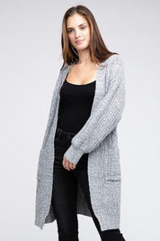 Women's Loose Fit Twist Knitted Open Front Cardigan