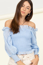 Women's Off-the-Shoulder Smocked Top