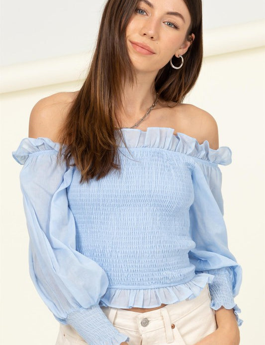 Women's Off-the-Shoulder Smocked Top