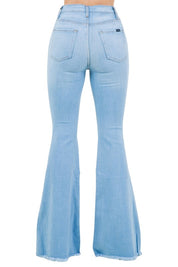 Women's High Rise Light Wash Bell Bottom Jeans