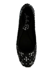 Women's Sequin Embellished Ballet Flats