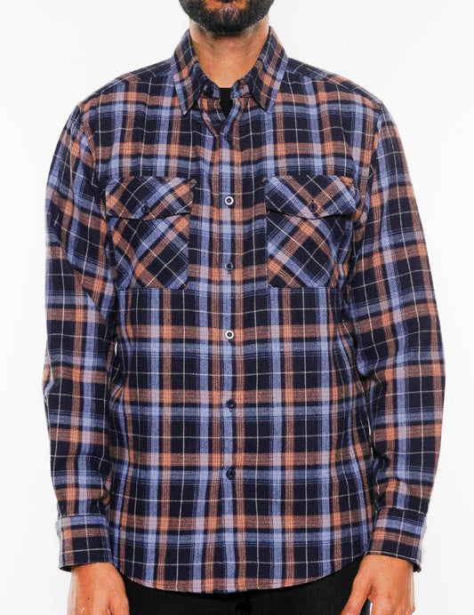 Men's Regular Fit Checker Plaid Flannel Shirt