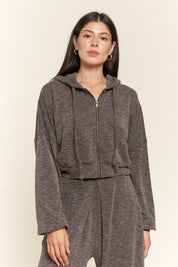 Women's Relaxed Fit Zip Up Hooded Jacket