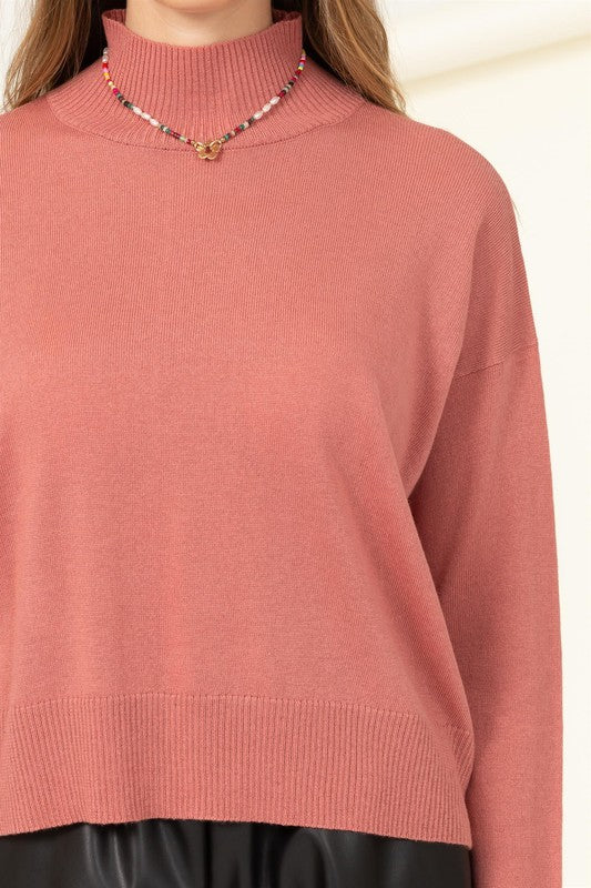 Women's Cozy High-Neckline Relaxed Sweater