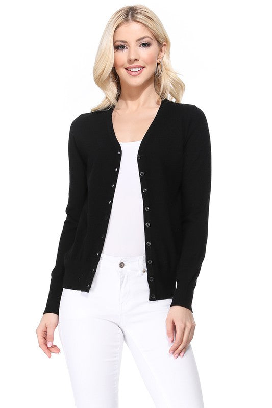 Women's Loose Fit V-Neck Button Down Knit Cardigan Sweater