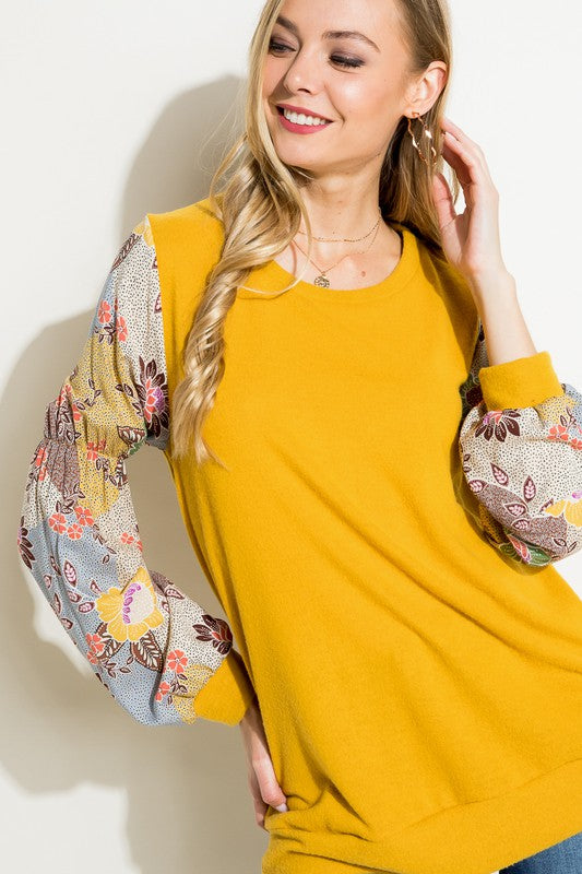 Women's Relaxed Floral Mix Tunic Top