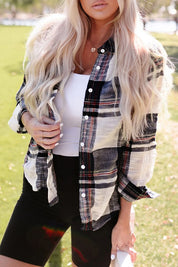 Women's Loose Fit Distressed Plaid Print Shirt