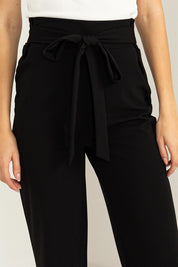 Women's High-Waisted Tie Front Flared Pants