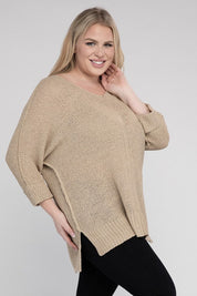 Plus Size Women's Cozy Crew Neck Knit Sweater