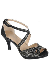 Women Ankle Cross Strap Medium Heel