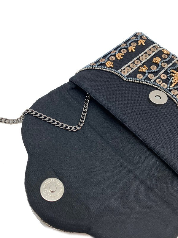 Midnight Dream Beaded Clutch Handbags Lmc 103