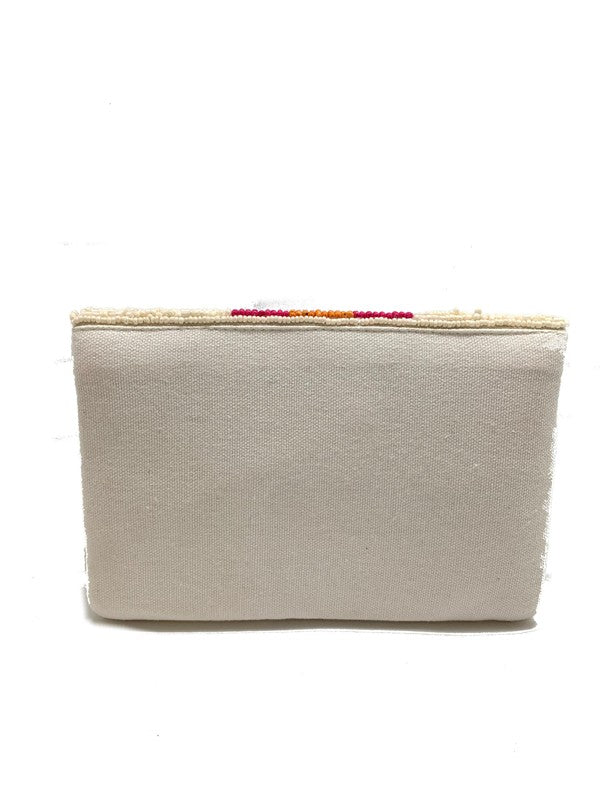Flamingo And Stripes Bead Clutch Bag Lmc 128