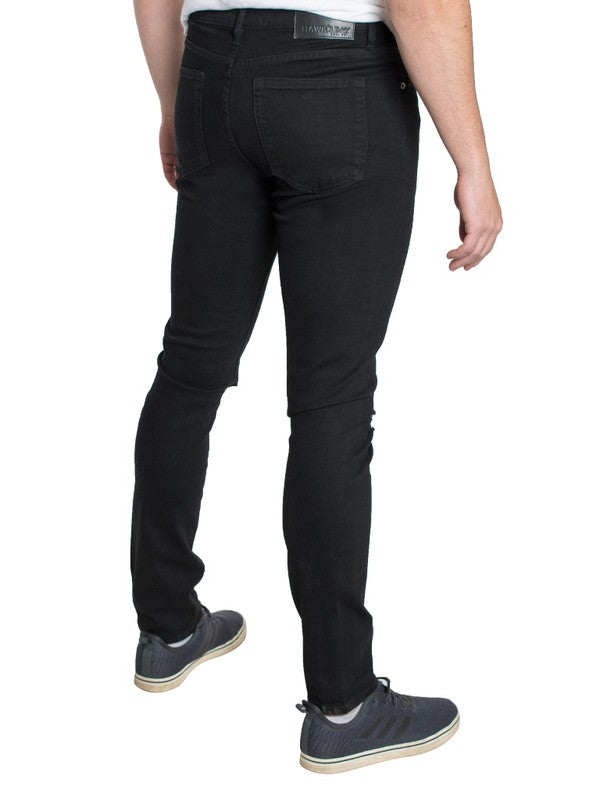 Knee Rip Rip Slim Taper Denim Jeans