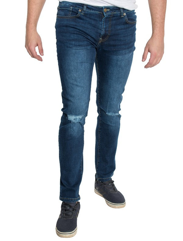 Knee Rip Rip Slim Taper Denim Jeans