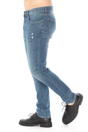 Distressed Slim Taper Denim Jeans