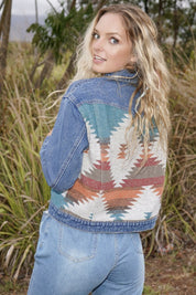Contrast Denim Western Jacket