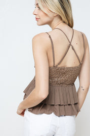 Brown Laced Top
