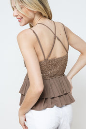 Brown Laced Top