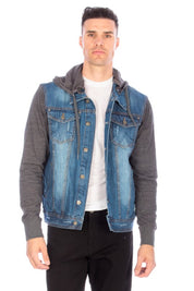 DENIM JACKET WITH HOOD   MEDIUM  BLUE