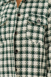 Green Plaid Button Down Jacket