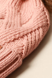 Winter Satin Lined Chevron Knit Beanie Hat