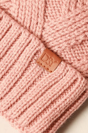 Winter Satin Lined Chevron Knit Beanie Hat