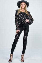 DISTRESSED MID RISE SKINNY