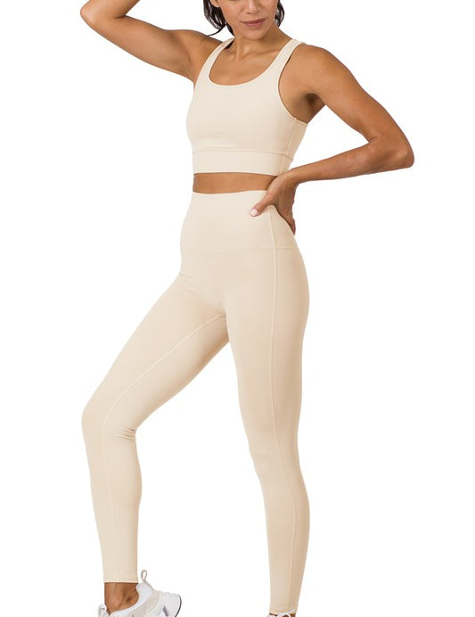 ATHLETIC RACERBACK TANK TOP & LEGGINGS SET
