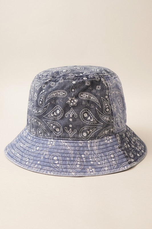 Paisley Pattern Cotton Safari Bucket Hat