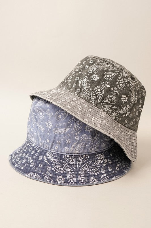 Paisley Pattern Cotton Safari Bucket Hat