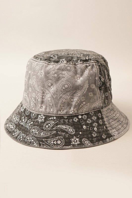 Paisley Pattern Cotton Safari Bucket Hat