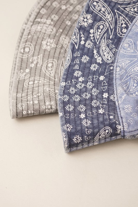 Paisley Pattern Cotton Safari Bucket Hat