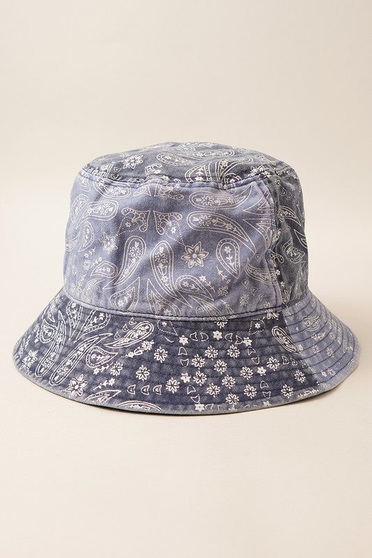 Paisley Pattern Cotton Safari Bucket Hat