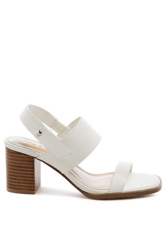 Rag&Co Gertude Slingback Block Heel Leather Sandal