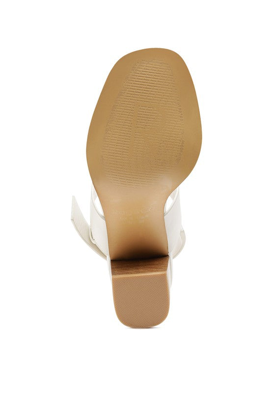 Rag&Co Gertude Slingback Block Heel Leather Sandal