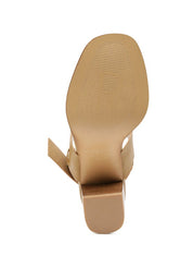 Rag&Co Gertude Slingback Block Heel Leather Sandal