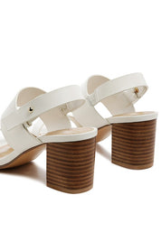 Rag&Co Gertude Slingback Block Heel Leather Sandal