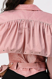 DETACHABLE TWO PCS DUSTY PINK JACKET