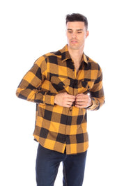Vintage Mustard Flannel Shirt for Men -