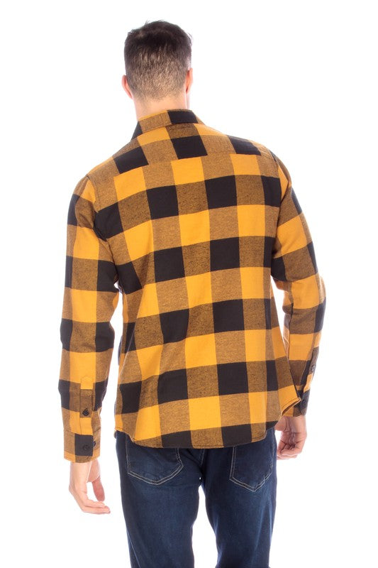 Vintage Mustard Flannel Shirt for Men -