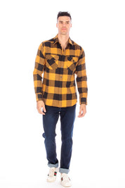 Vintage Mustard Flannel Shirt for Men -