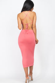 Open Back Crisscross Maxi Dress