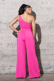 WIDE LEG , ONE SHOULDER JUMPSUIT