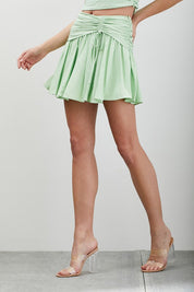 SIDE RUCHED RUFFLE SKORT